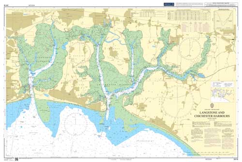 Langstone & Chichester Harbours Nautical Chart Poster