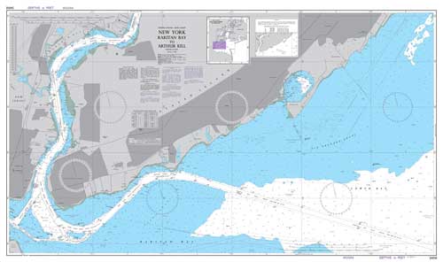 New York - Raritan Bay to Arthur Kill Nautical Chart Poster