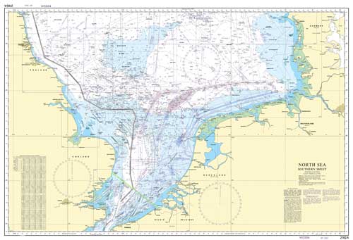 North Sea Southern Sheet Nautical Chart Poster