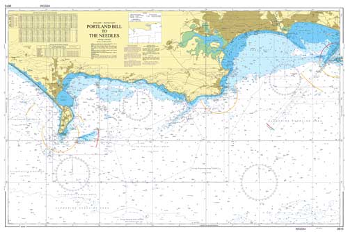 Portland Bill to the Needles Nautical Chart Poster