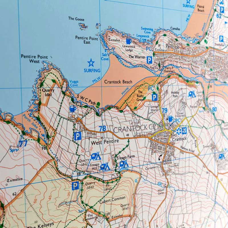 Ordnance Survey Explorer wallpaper map from doorway