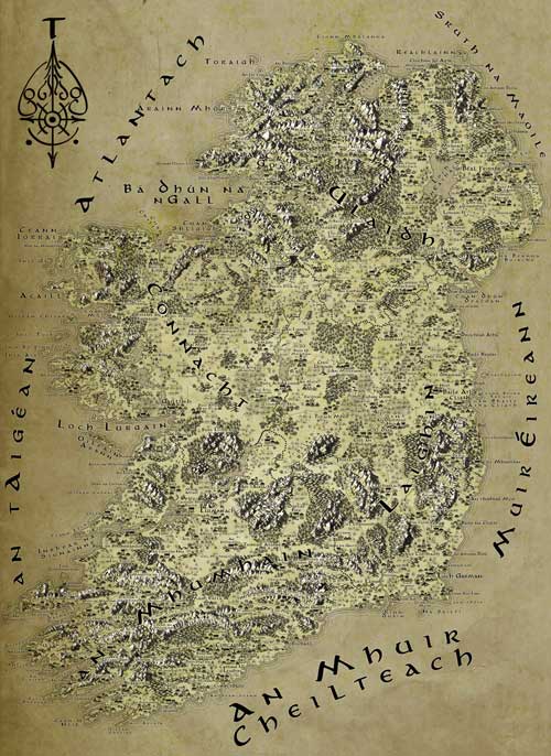 Ireland Irish Language Fantasy Map