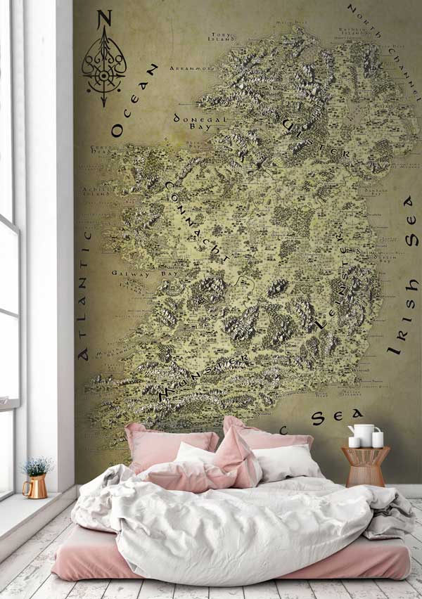 Ireland Fantasy Map LOTR Tolkien Wallpaper Mural