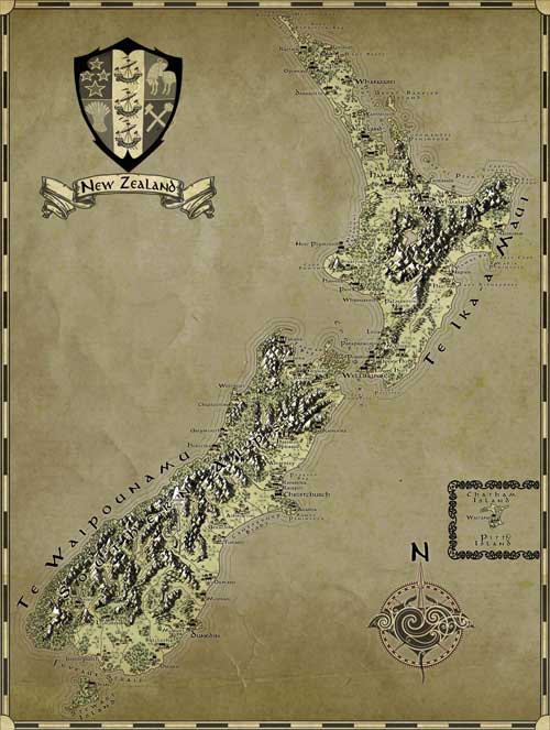 New Zealand Fantasy Map