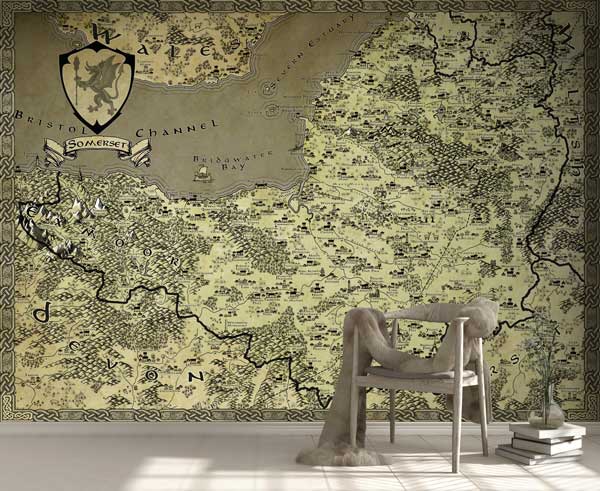 Somerset Fantasy Map LOTR Tolkien Wallpaper Mural