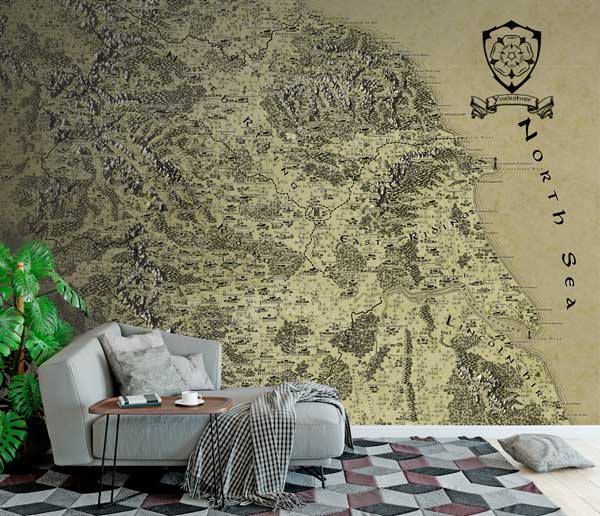 Yorkshire Fantasy Map LOTR Tolkien Wallpaper Mural