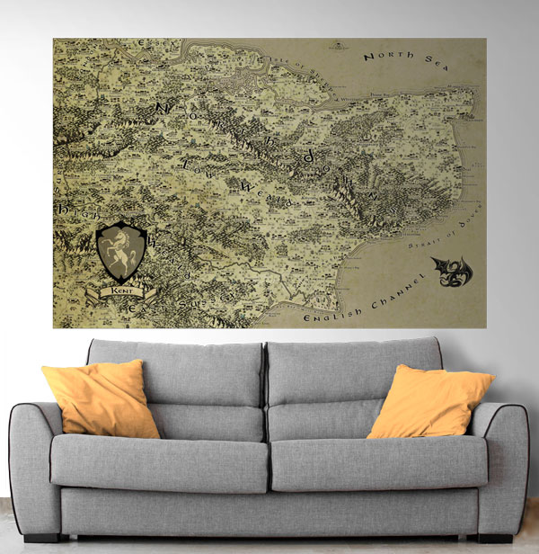 Fantasy Map LOTR Tolkien Poster