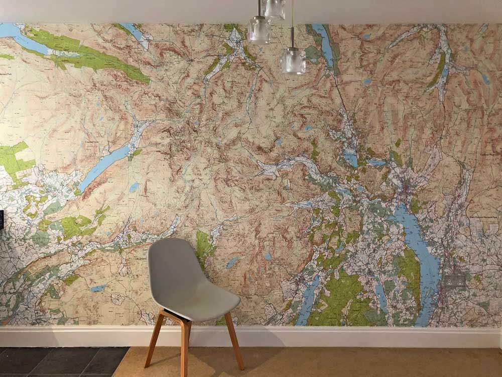 Ordnance Survey Explorer 25k map wallpaper mural for living room