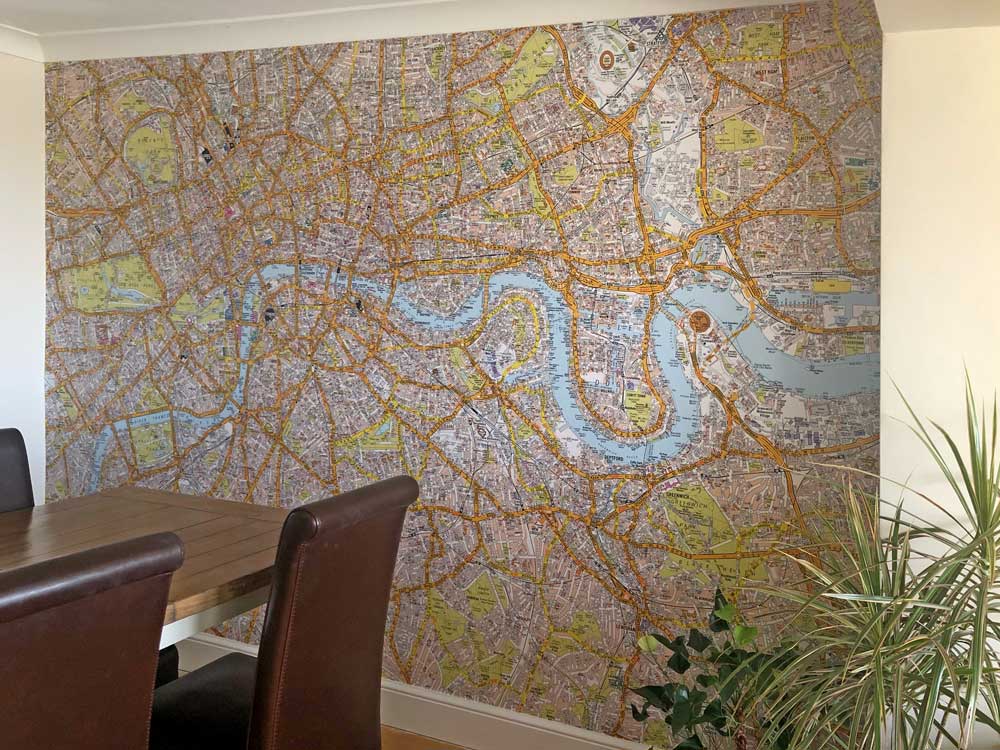 A-Z wallpaper map mural of London