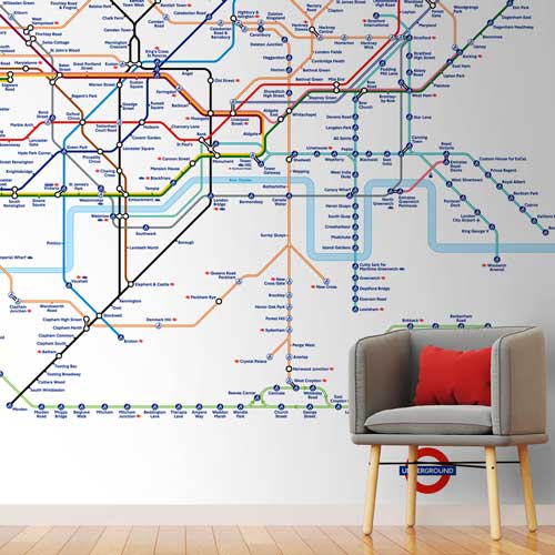London Underground Tube Map Mural