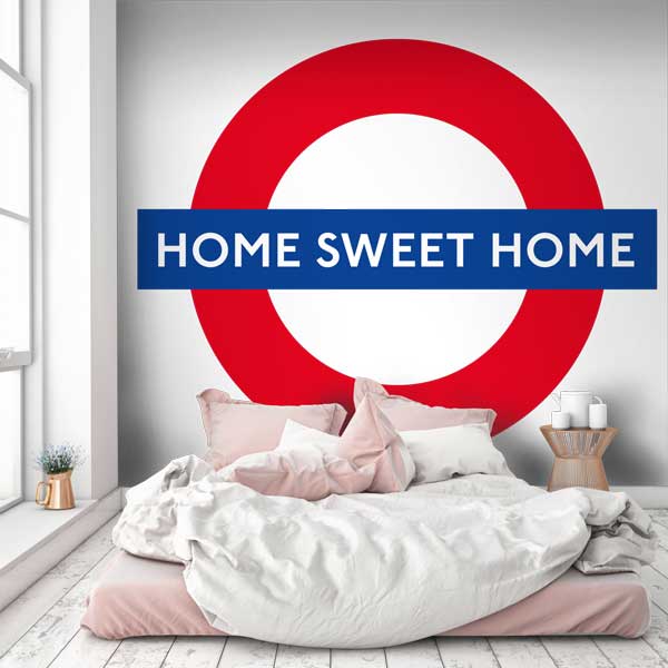 Home Sweet Home London Underground Roundel Wallpaper Mural