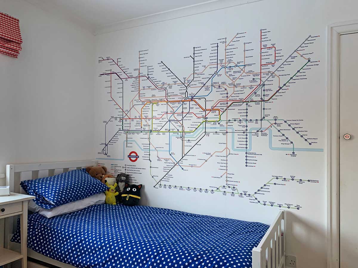 London Underground Map Wallpaper in room
