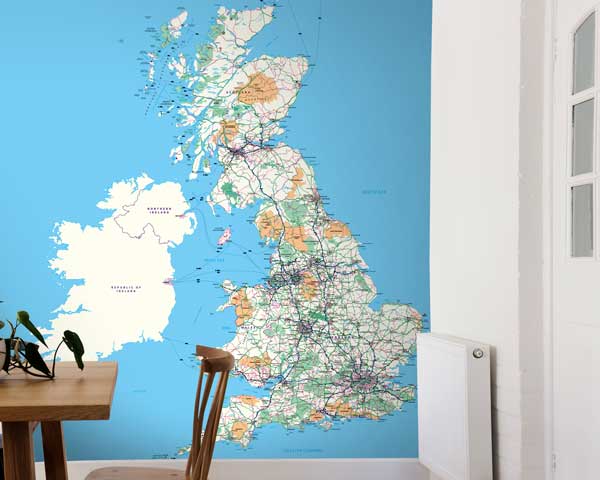 Ordnance Survey Great Britain Wallpaper Mural