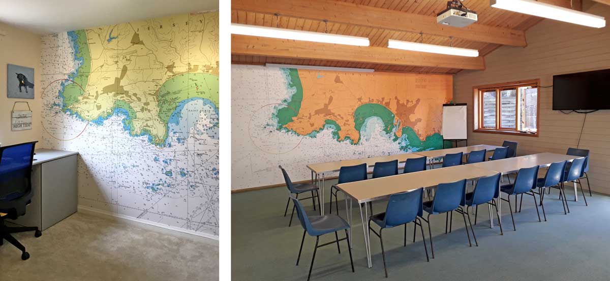 nautical chart mural for school