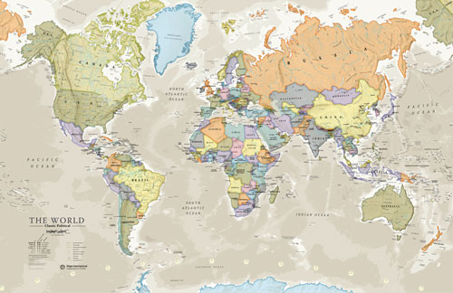 Classic World Political Map Poster