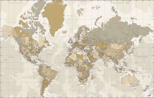 Nostalgic World Map Poster