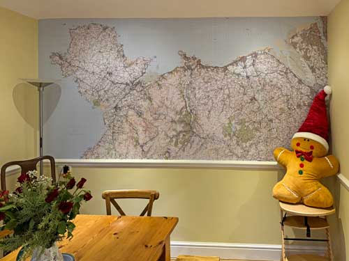 Living room Landranger map mural