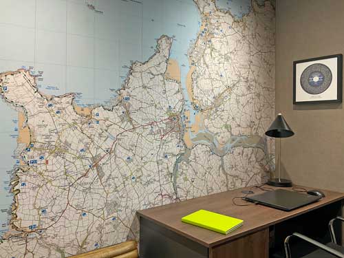 Ordnance Survey Explorer 25k map wallpaper mural of Padstow for office