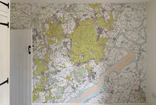 Ordnance Survey Explorer 25k map wallpaper mural
