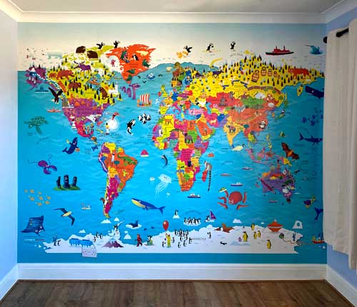 Nostalgic World Map Wallpaper Mural