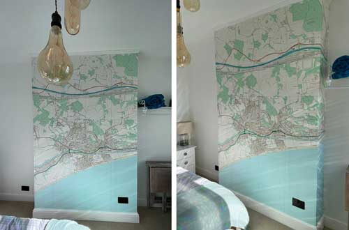 Living room OS map mural