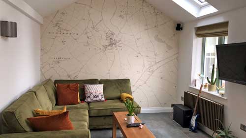 Historic six inch Ordnance Survey map wallpaper mural of Ashwell and Hinxworth