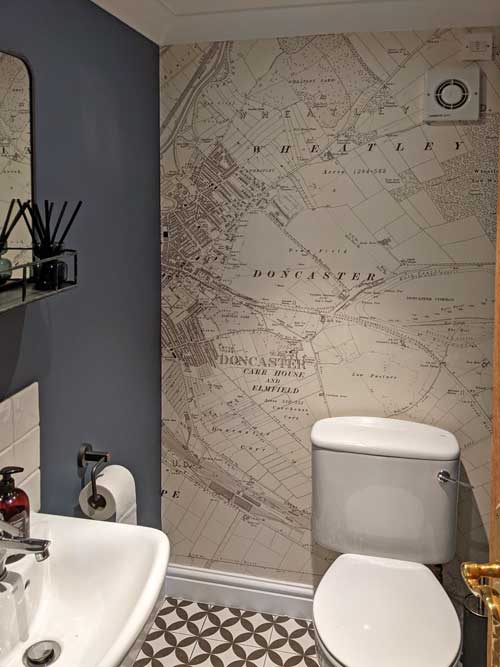 Historic Map Wallpaper Downstairs cloakroom refurb