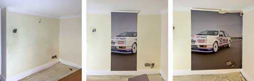 car photo wallpaper mural installation
