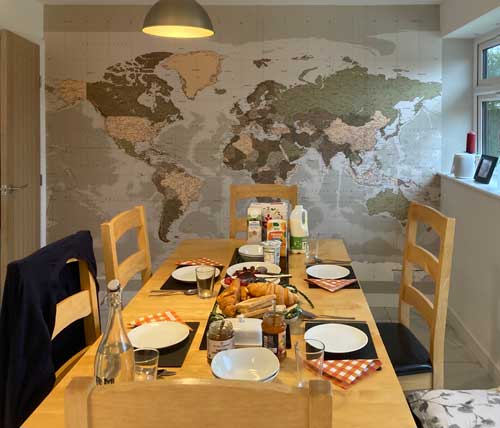 Contemporary World Map Wallpaper Mural