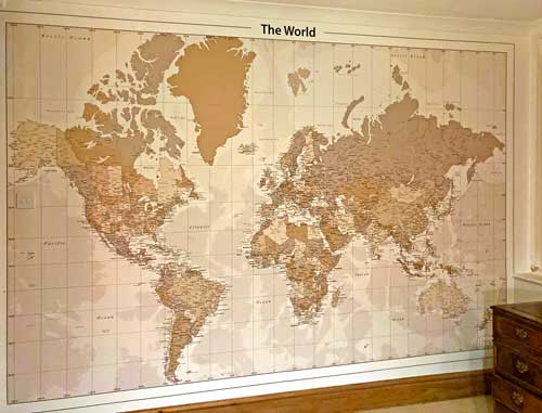 Nostalgic World Map Wallpaper Mural