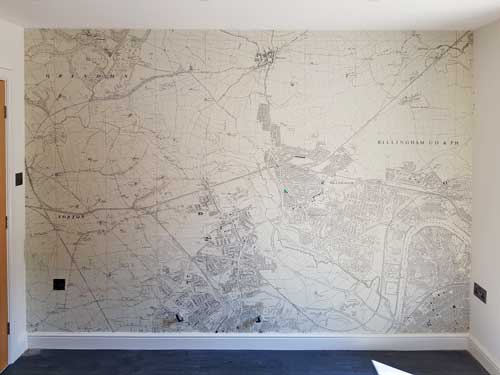 Historic Ordnance Survey 1 inch map wallpaper mural