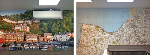 Bideford photo mural and OS Landranger 50k map wallpaper