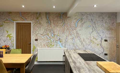 Ordnance Survey Explorer Map Mural for kitchen