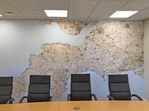 OS Landranger 50k wallpaper map mural for office
