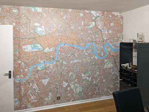 Living room OS map mural