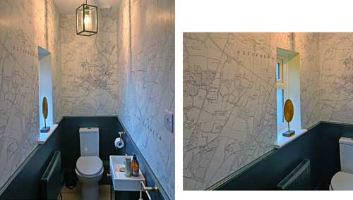 Historic OS Horsham map wallpaper for toilet