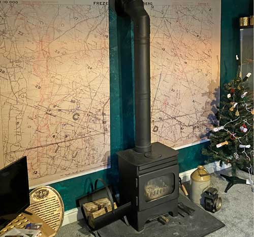 Historic 25 inch to the mile map wallpaper in study