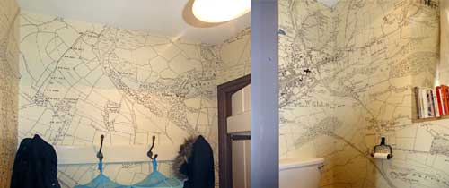 Jo Webster - historic OS wallpaper map toilet