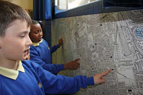 Jo Webster - historic OS wallpaper map toilet