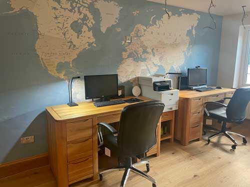 Poloitical World Map Wallpaper in living room