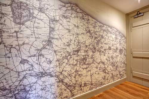 Historic Ordnance Survey map mural of North Norfolk coast
