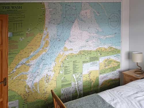 The Wash Nautical Chart bedroom wallpaper mural