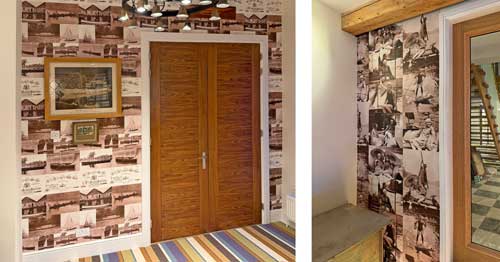 old nostalgic photos mural