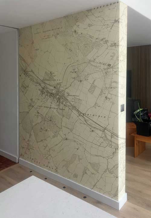 Historic OS Berkhampstead map wallpaper for hallway