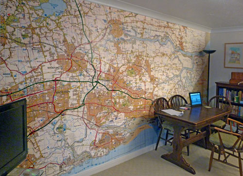 Living room OS map mural