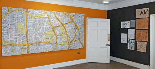 A-Z Street Atlas wall mural for museum