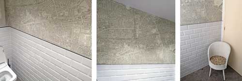 Historic OS 1:10500 map wallpaper in bathroom