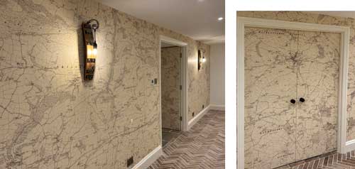 Historic OS 6 inch to the mile map wallpaper in hallway