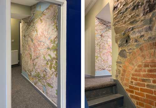 Ordnance Survey Landranger map wallpaper stairway and hall
