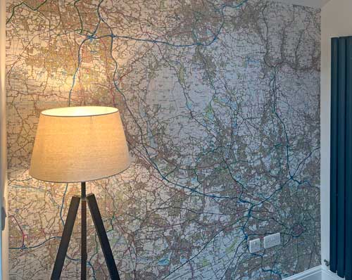 Living room OS Explorer wallpaper map mural